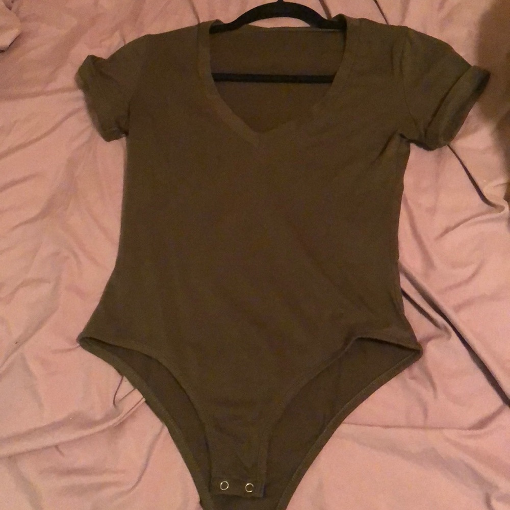 olive green body suit